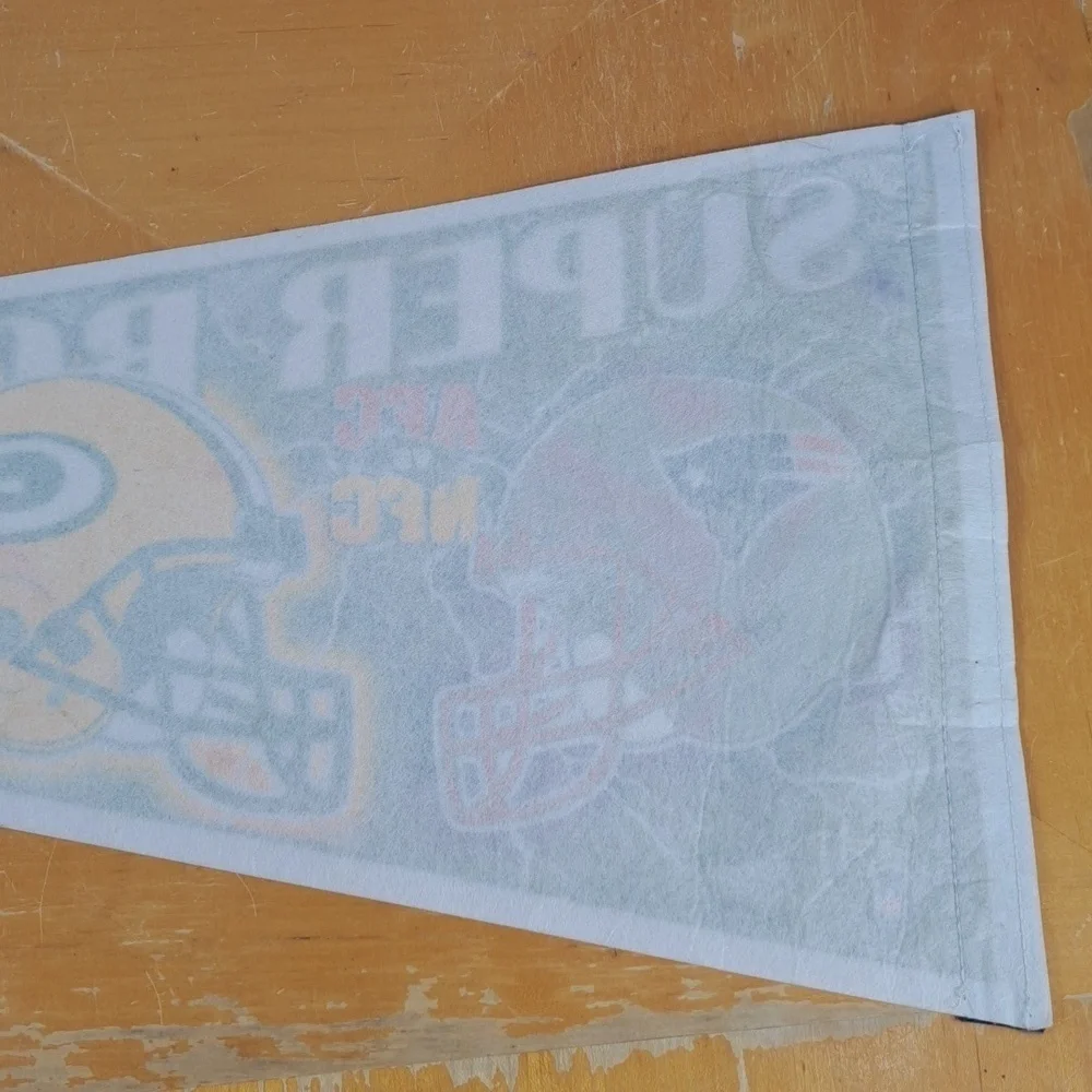 Vintage 50s & 1997 set of 2 Green Bay Packers NFL team wool & felt pennants